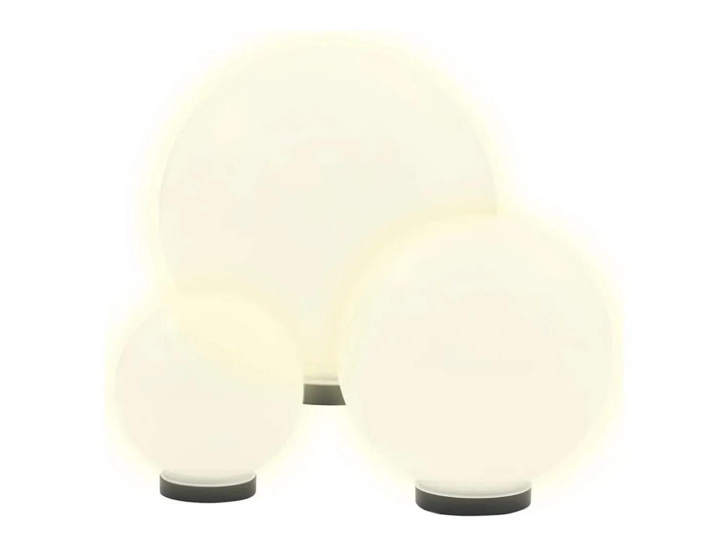 Juego de lámparas de bola LED 3 pzas esféricas 20/30/40 cm PMMA ES100005 Blanco