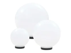 Juego de lámparas de bola LED 3 pzas esféricas 20/30/40 cm PMMA ES100005 Blanco