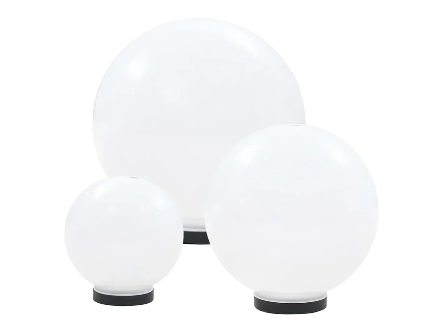 Juego de lámparas de bola LED 3 pzas esféricas 20/30/40 cm PMMA ES100005 Blanco