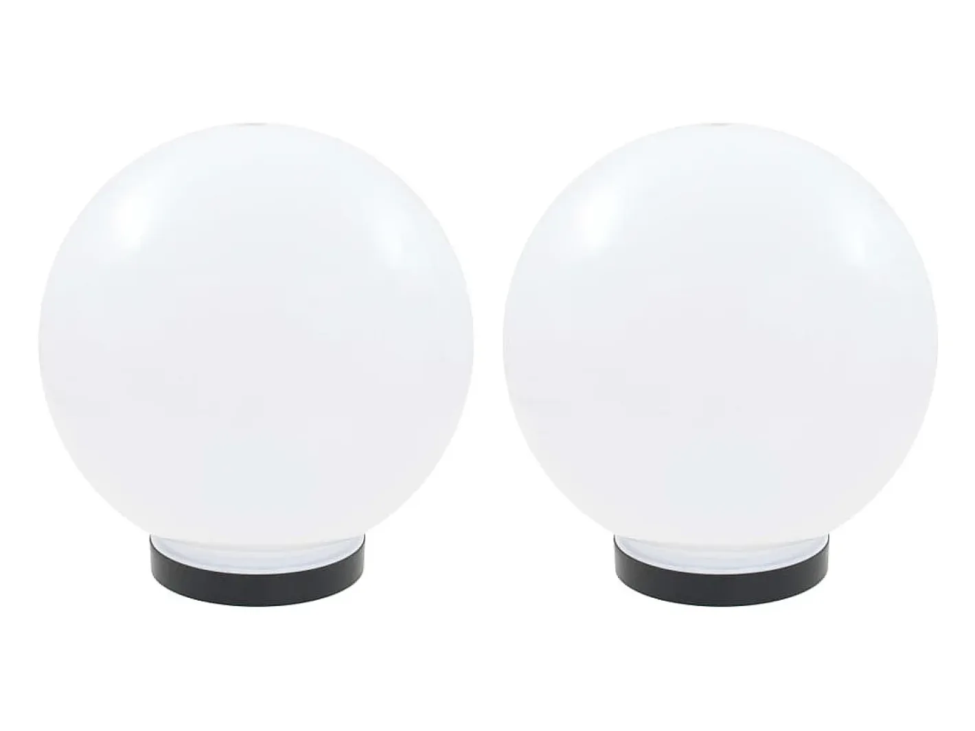 Iluminación Exterior-Juego de lámparas de bola LED 2 piezas esféricas 25 cm PMMA ES850014 Blanco