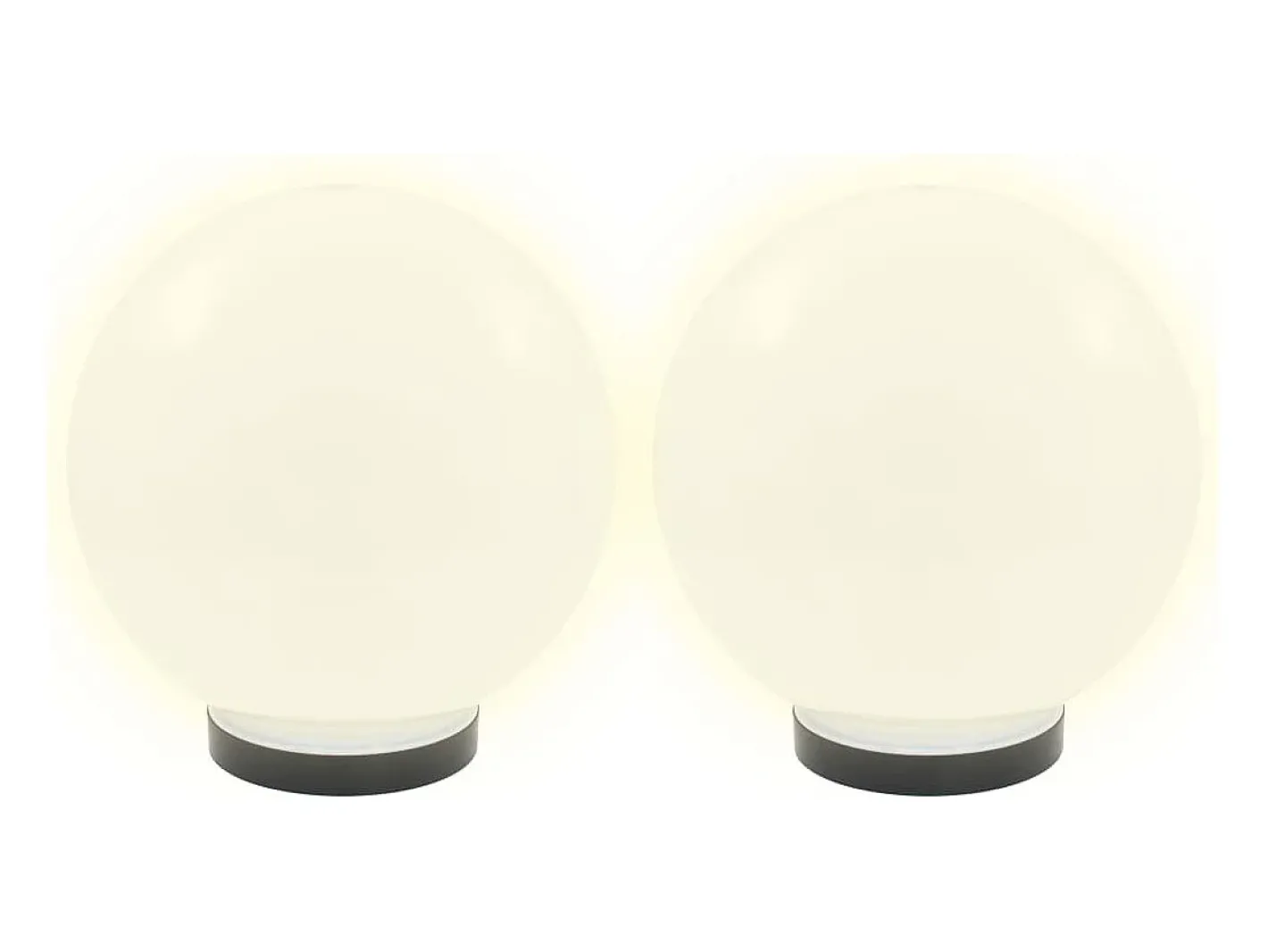 Iluminación Exterior-Juego de lámparas de bola LED 2 piezas esféricas 25 cm PMMA ES850014 Blanco