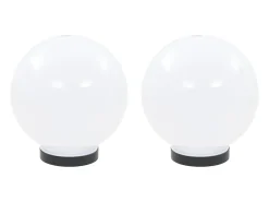 Outlet Juego de lámparas de bola LED 2 piezas esféricas 20 cm PMMA ES428415 Blanco