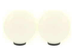 Juego de lámparas de bola LED 2 piezas esféricas 30 cm PMMA ES887470 Blanco Outlet