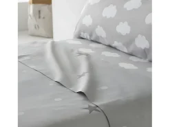 Cotton Artean Juego de sabanas Infantil/Juvenil Luna Y Nube ALGODÓN poliéster Cama 105 Gris Best