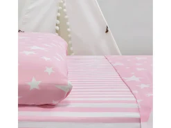 Cotton Artean Ropa De Cama-Juego de sabanas Infantil/Juvenil GIVETTE Pink ALGODÓN Poliester Cama 105 Rosa