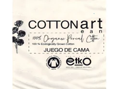 New Cotton Artean Juego de sábanas 100% algodón orgánico 280x260 Cama 200 Blanco