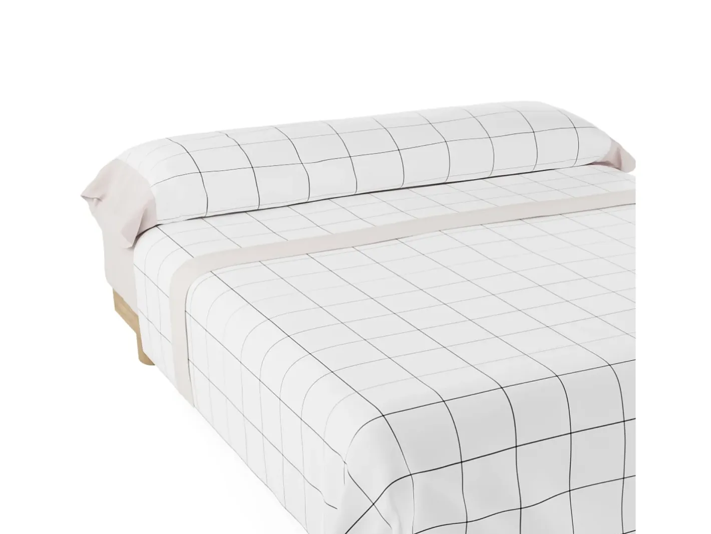 New Juego de Sábanas Cuadros Beig - Nalui Beige
