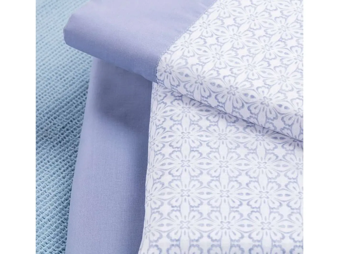 Ropa De Cama-Juego de Sábanas Flores - Nalui Azul