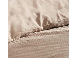 Douceur d'intérieur Juego de sábanas de gasa de algodón 140 x 200 cm Beige Outlet