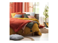 Douceur d'intérieur Juego de sábanas de gasa de algodón 260 x 240 cm Beige