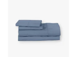 Morfeo Descanso Ropa De Cama-Juego de sábanas ecológicas algodón 100% orgánico 105x190/200 cm Azul