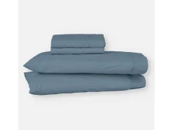 Morfeo Descanso Ropa De Cama-Juego de sábanas ecológicas algodón 100% orgánico 105x190/200 cm Azul
