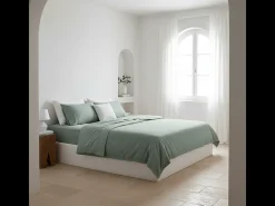 Clearance Morfeo Descanso Juego de sábanas ecológicas algodón 100% orgánico 150x190/200 cm Verde