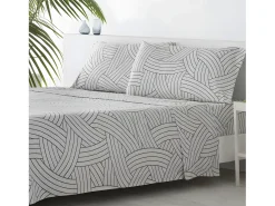 Cotton Artean Juego de sábanas SALINAS microfibra hipoalergénica Cama 135 Gris Discount