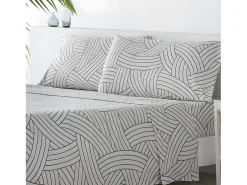 Cotton Artean Juego de sábanas SALINAS microfibra hipoalergénica Cama 135 Gris Discount