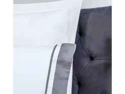 Discount Cotton Artean Juego de sábanas satén algodón egipcio 300 blanco Cama 90 Gris