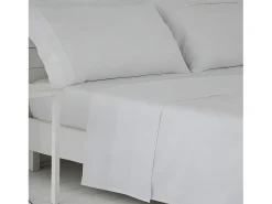 Cotton Artean Ropa De Cama-Juego de sábanas satén algodón egipcio 400 HILOS 240x260 Cama 150 Blanco