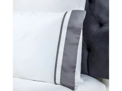 Cotton Artean Ropa De Cama-Juego de sábanas satén algodón egipcio 300 blanco Cama 180 Gris