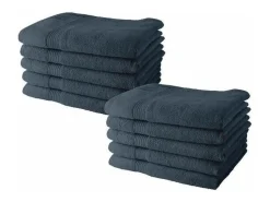 Today Juego de Toallas Gris 10 Piezas 70 x 130 cm Azul