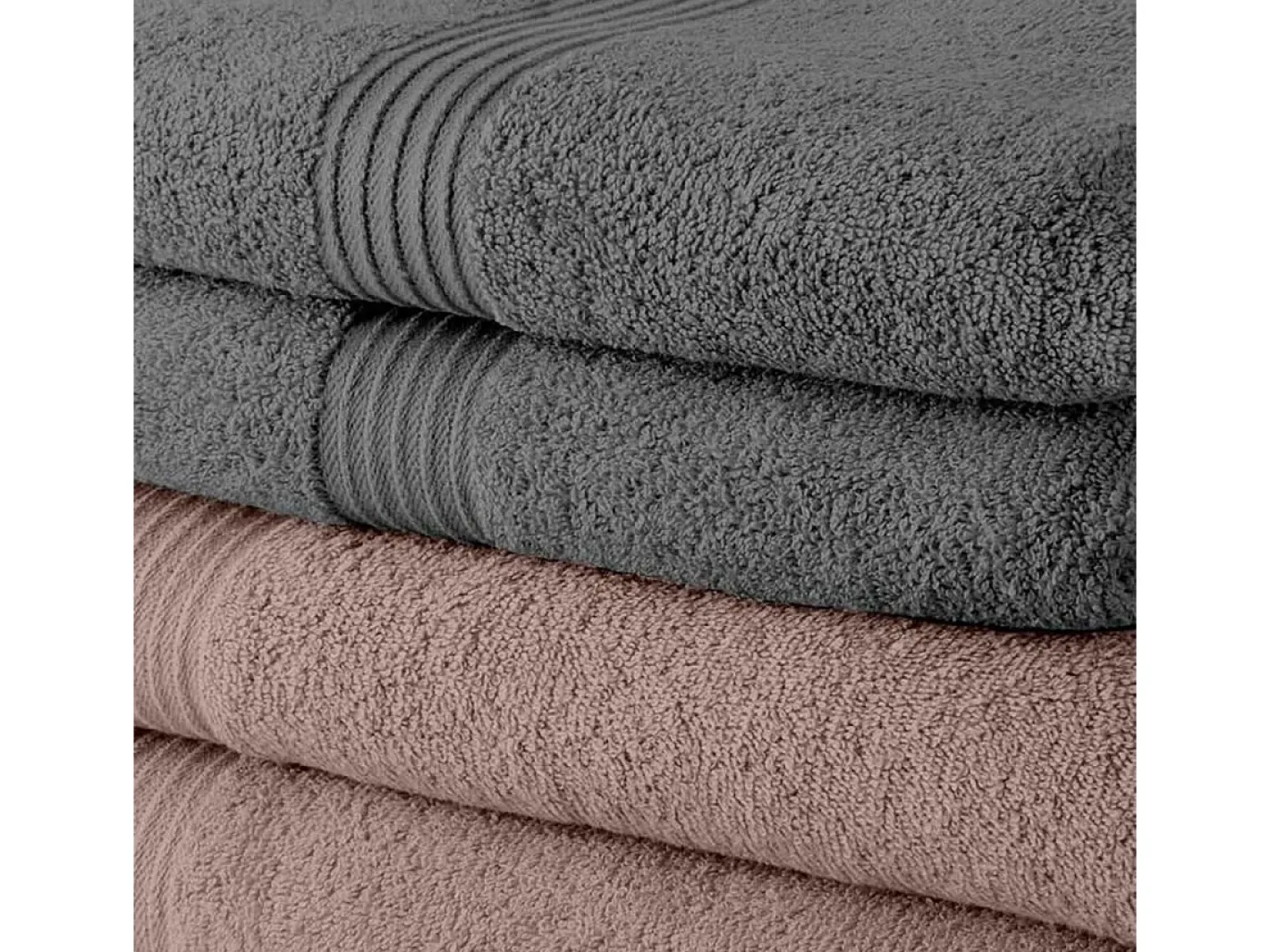 Online Today Juego de Toallas Gris Rosa claro 5 Piezas 70 x 130 cm Gris / Rosa