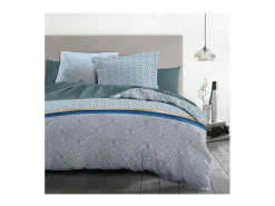 Juego nórdico 240 x 260 cm: Funda nórdica + 2 fundas de almohada - 100% Algodón - Azul Hot