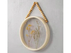 Kit de creación de marco redondo de madera con flores secas Multicolor