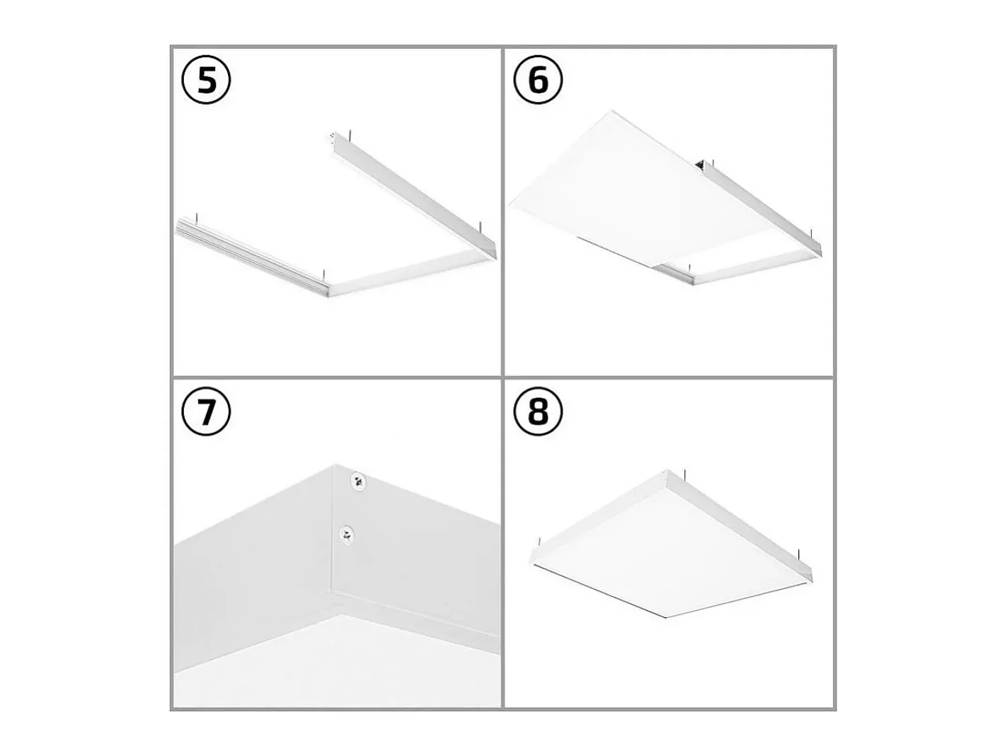 Ledkia Plafón-Kit de Superficie Paneles 120x60 cm Blanco