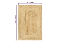 Hot Garden Furniture Kylva Alfombra hecha a mano de yute 200x300 cm Marru00f3n
