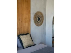 New Bazar Bizar La Funda De Cojín De Rafia - Natural Negro - 60x60 Multicolor