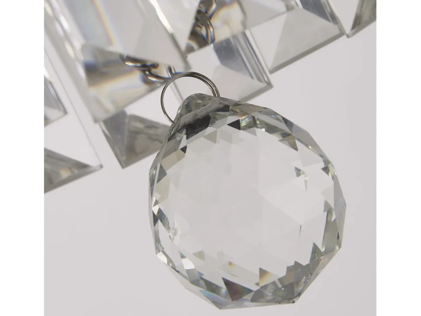 Lámpara Suspendida-Lampada a Soffitto Classica Impero Acciaio Cromo Vetro Trasparente 4 Luci E14 Plateado