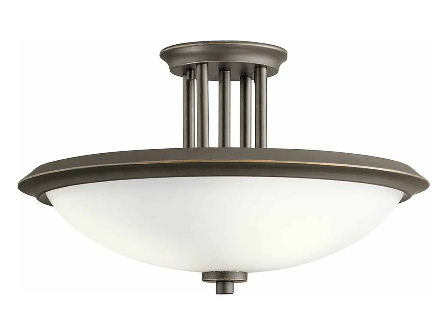 Plafón-Lampada A Soffitto Contemporanea Dreyfus Acciaio Bronzo Antico Vetro 3 Luci E27 Bronce
