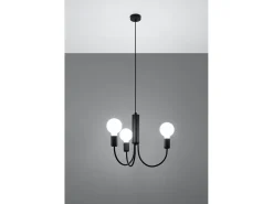 Sollux Lighting Lámpara Suspendida-Lampada a sospensione a 3 bracci multi-braccio nera 3x E27 Lámpara colgante Multi Arm 3 brazos 3x E27 Negro