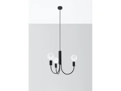 Sollux Lighting Lámpara Suspendida-Lampada a sospensione a 3 bracci multi-braccio nera 3x E27 Lámpara colgante Multi Arm 3 brazos 3x E27 Negro