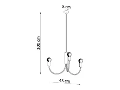 Sollux Lighting Lámpara Suspendida-Lampada a sospensione a 3 bracci multi-braccio nera 3x E27 Lámpara colgante Multi Arm 3 brazos 3x E27 Negro
