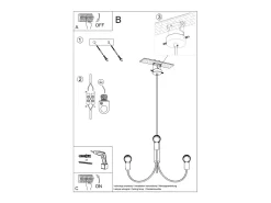 Sollux Lighting Lámpara Suspendida-Lampada a sospensione a 5 bracci multi-braccio nera 5x E27 Lámpara colgante Multi Arm 5 brazos 5x E27 Negro