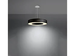 Sollux Lighting Lámpara Suspendida-Lampada a Sospensione Cilindrica Nera 50cm E27 Lámpara colgante cilíndrica Negra 50cm E27 Negro