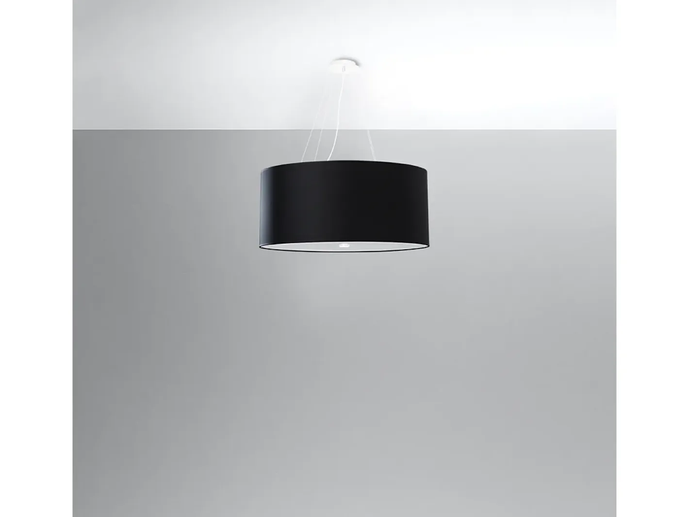 Sollux Lighting Lámpara Suspendida-Lampada a Sospensione Cilindrica Nera 60cm E27 Lámpara colgante cilíndrica Negra 60cm E27 Negro