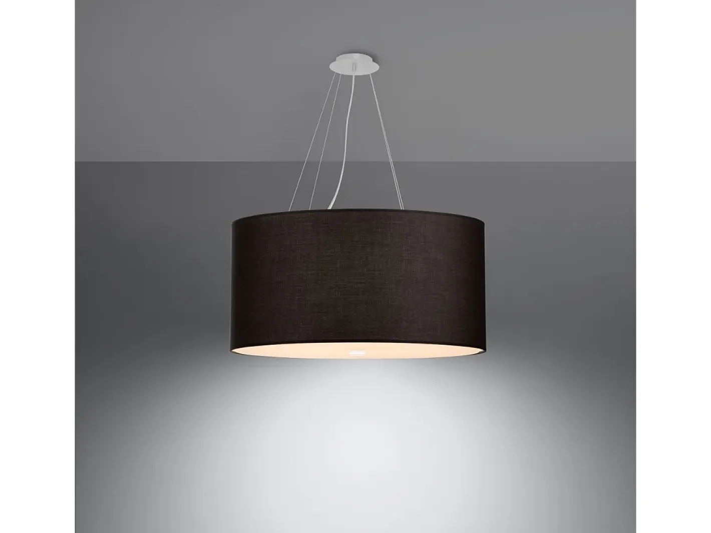 Sollux Lighting Lámpara Suspendida-Lampada a Sospensione Cilindrica Nera 60cm E27 Lámpara colgante cilíndrica Negra 60cm E27 Negro