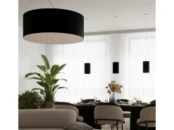 Sollux Lighting Lámpara Suspendida-Lampada a Sospensione Cilindrica Nera 60cm E27 Lámpara colgante cilíndrica Negra 60cm E27 Negro