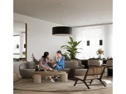 Sollux Lighting Lámpara Suspendida-Lampada a Sospensione Cilindrica Nera 60cm E27 Lámpara colgante cilíndrica Negra 60cm E27 Negro