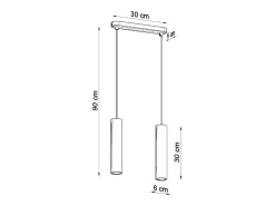 Sollux Lighting Lámpara Suspendida-Lampada a sospensione doppia in legno naturale GU10 Lámpara colgante Twin de madera natural GU10 Marru00f3n