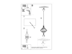 Sollux Lighting Lampada a sospensione in filo di legno naturale E27 Lámpara colgante con marco de alambre Madera natural E27 Marru00f3n Outlet