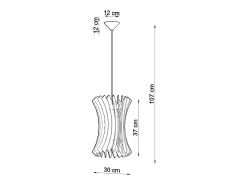 Sollux Lighting Lámpara Suspendida-Lampada a sospensione in filo di legno naturale E27 Lámpara colgante con marco de alambre Madera natural E27 Marru00f3n
