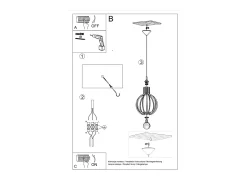 Sollux Lighting Lampada a sospensione in filo di legno naturale E27 Lámpara colgante con marco de alambre Madera natural E27 Marru00f3n Online