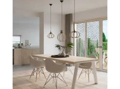 Sollux Lighting Lampada a sospensione in filo di legno naturale E27 Lámpara colgante con marco de alambre Madera natural E27 Marru00f3n Online