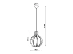 Sollux Lighting Lampada a sospensione in filo di legno naturale E27 Lámpara colgante con marco de alambre Madera natural E27 Marru00f3n Online