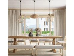Sollux Lighting Lampada a sospensione in filo di legno naturale E27 Lámpara colgante con marco de alambre Madera natural E27 Marru00f3n Clearance