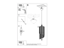 Sollux Lighting Lampada a sospensione in filo di legno naturale E27 Lámpara colgante con marco de alambre Madera natural E27 Marru00f3n Hot