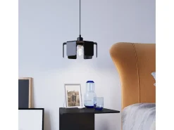 Sollux Lighting Lámpara Suspendida-Lampada a sospensione moderna nera E27 Lámpara Colgante Moderna Negra E27 Negro