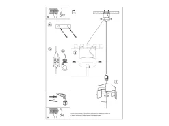 Sollux Lighting Lámpara Suspendida-Lampada a sospensione moderna nera E27 Lámpara Colgante Moderna Negra E27 Negro